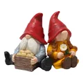 Gnomes de jardin en résine fleur de pomme de terre Couple nains ornement amoureux Statue