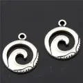 Colliers pendentif en argent Sea Wave Charms Composants de plage exécutifs Pendentifs de la