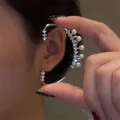 Boucle d'oreille en perle de couleur argent Vintage cristal Zircon sans Piercing Clip d'oreille