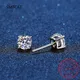 Boucles d'Oreilles en group Moissanite Plaqué Or Blanc 14K Argent Sterling 4 Griffes Diamant