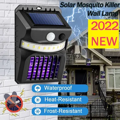 Lampe Solaire Anti-Moustique Imperméable pour l'Extérieur 62 Insectes Piège à Mouches