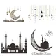 Autocollant de Fenêtre du Ramadan Eid Mubarak Décoration Murale Étoile de Lune Mosquée Kareem