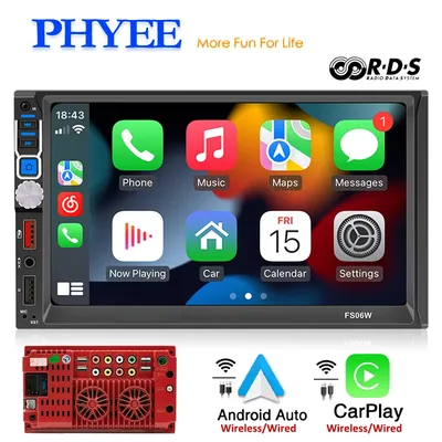 Autoradio CarPlay sans fil Android-Auto Bluetooth mirrorlink lecteur MP5 Aux USB système
