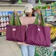 Sacs de courses réutilisables pour femmes fourre-tout d'épicerie pliable Oxford grill proximité