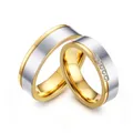 Alliances de couple Lovers Alliance pour hommes et femmes bague plaquée or blanc 14 carats bijoux
