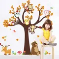 Autocollants muraux en PVC animaux hibou singe ours décoration pour chambre d'enfants