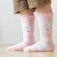 Kids Socks Autumn Winter Baby Girl Boy Fresh Cartoon Cute Pink Plaid Bubble Rabbit Thickened Warm