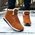 Bottes de neige imperméables pour hommes et femmes chaussures en cuir coordonnantes légères