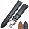 Bracelets de montre en cuir véritable pour hommes et femmes 18 19 20 21 22 24mm noir marron