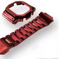 Bracelet de montre à lunette en métal rouge bracelet de montre en acier inoxydable cadre de