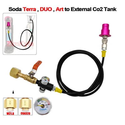 Sodastream-Tuyau Précieux Externe de CO2 avec Valve à Bille de Contrôle de Débit 60 Amans de Long