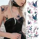 Autocollant de tatouage temporaire pour femmes autocollant 3d fleur de papillon Rose plume