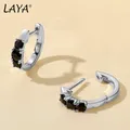 Laia – boucles d'oreilles rondes en argent Sterling 925 pour femmes bijoux minimalistes en saphir