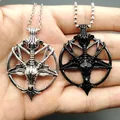 Collier pendentif tête de chèvre rétro glamour pour femme pentagramme saupoudrer God Skull bijoux