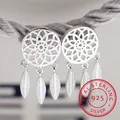 925 argent aiguille boucles d'oreilles replCatcher mode plume gland boucles d'oreilles pour les