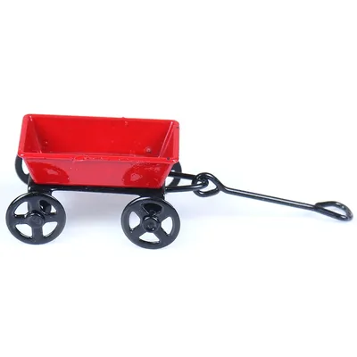 Petit chariot de traction en métal rouge mini maison de courses mignonnes jouet de cadeaux