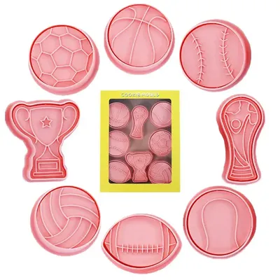 Emporte-pièces en forme de dessin animé 3D 8 pièces moule à strass de sport football