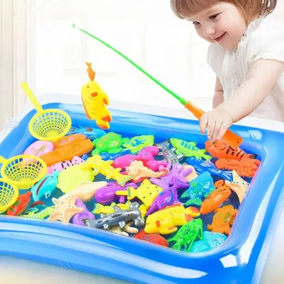 Canne à pêche magnétique en plastique pour enfants 30/52 pièces ensemble de jouets éducatifs pour