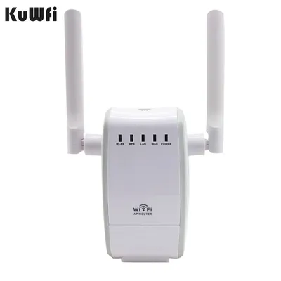 KUWFI-Répéteur WiFi sans fil 300Mbps avec 2 ports RJ45 pour touristes antenne routeur pont
