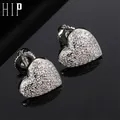 Boucles d'oreilles en cuivre pour femmes et hommes 1 paire strass en forme de cœur strass CZ