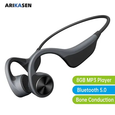 Écouteurs à Conduction osseuse lecteur MP3 mémoire 16 go intégrée Bluetooth oreillettes
