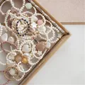 Bagues de perles d'eau douce pour femmes bijoux extensibles en acier inoxydable perle coquille