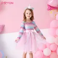 DXTON – robe de princesse avec nœud pour filles tenue de fête d'anniversaire pour enfants en bas