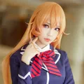 Perruque Cosplay Shokugeki No Soma Nakiri Erina cheveux longs et lisses jaunes de 100cm/ 39 pouces