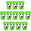 Boîte à pop-corn de football verte boîte en carton de collation assiette de faveurs d'enfants