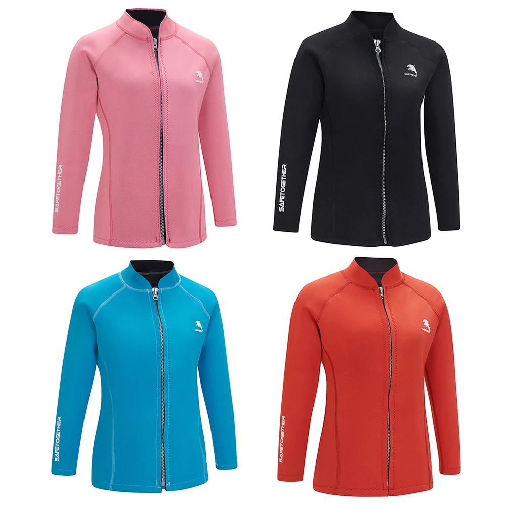 Nouveau 2mm néoprène combinaison dames haut fendu veste chaude natation plongée en apnée surf haut Sports nautiques planche à voile combinaison haut