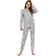 Ensemble pyjama imprimé étoiles pour femmes haut à manches longues pantalon Long vêtements de