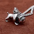 Collier pendentif bouledogue vintage pour hommes et femmes collier en acier inoxydable bijoux punk