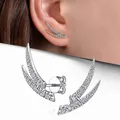 CAOSHI – clous d'oreille en zircone pour femme bijoux couleur argent discret brillant