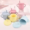 Tasse à boire en Silicone avec Double poignée M3GE tasse en paille pour apprendre à boire pour bébé