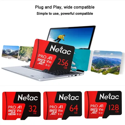 Netac-Carte micro SD Extreme Pro P500 256 Go 128 Go 64 Go 32 Go prise en charge de la vidéo 4K