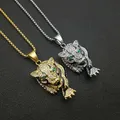 ChimTiger-Collier pendentif pour homme Hip Hop Métal Clip Incrusté Cou Mode Bohème