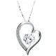 Collier pendentif coeur en pierre de zircone pour fille bijoux fantaisie fête amant cadeau