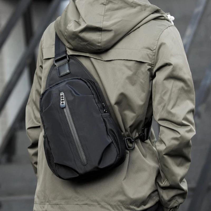 MOYYI mode décontracté en plein air hommes poitrine sac à bandoulière femmes étanche multicouche une épaule petit sac à dos en Nylon sac à bandoulière