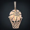 Collier pendentif de basket-ball incrusté de biscuits autrichien pour hommes montre en métal