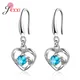 Boucles d'oreilles pendantes en argent regardé 925 pour femmes et filles pendentif coeur