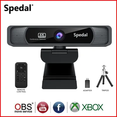 Spedal – Webcam FF931 HD 4K grand Angle 120 ° avec Microphone et télécommande caméra pour PC et