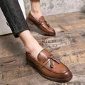 Mocassins en cuir décontractés pour hommes marque de luxe chaussures de conduite grande taille