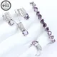 Ensemble de bijoux de mariée en zircon violet argent 925 Costume pour femme bijoux de mariage