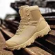 Bottes militaires en cuir pour hommes chaussures de force spéciale botte de rinçage du désert