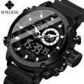 WWOOR – montre numérique de luxe pour hommes montre-bracelet de sport militaire à Quartz bracelet