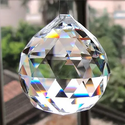 Boule de cristal à facettes IkGlass pièces de lustre prisme attrape-soleil
