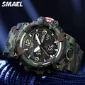 SMAEL – montre-bracelet de Sport double heure pour hommes étanche numérique cadran d'alarme