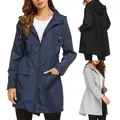 Veste légère coupe-vent imperméable pour femme imperméable à capuche pour femme randonnée en plein