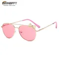 Lunettes de soleil mignonnes pour enfants monture en métal lunettes de soleil pour enfants