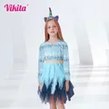 VIKITA Girl – robe en Tulle en maille irrégulière pour enfants paillettes pour fête d'anniversaire